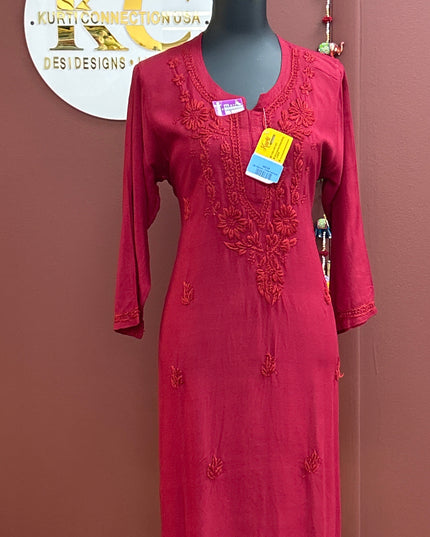 Rayon Chikankari kurti