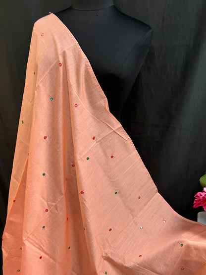 Cotton silk dupatta with small mirrors by Kurti Connection USA