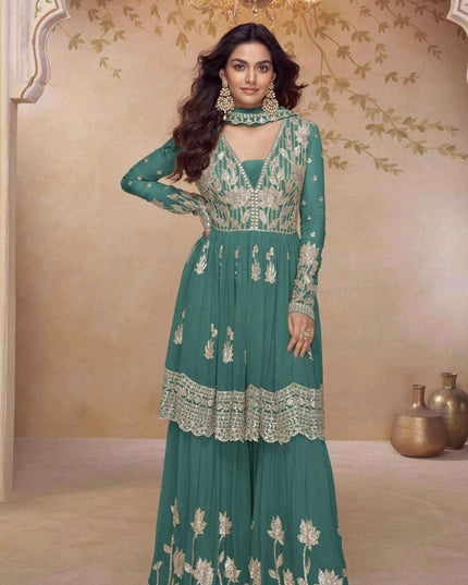 Heer: chiffon sharara suits
