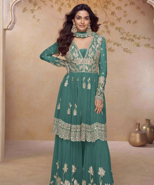 Heer: chiffon sharara suits