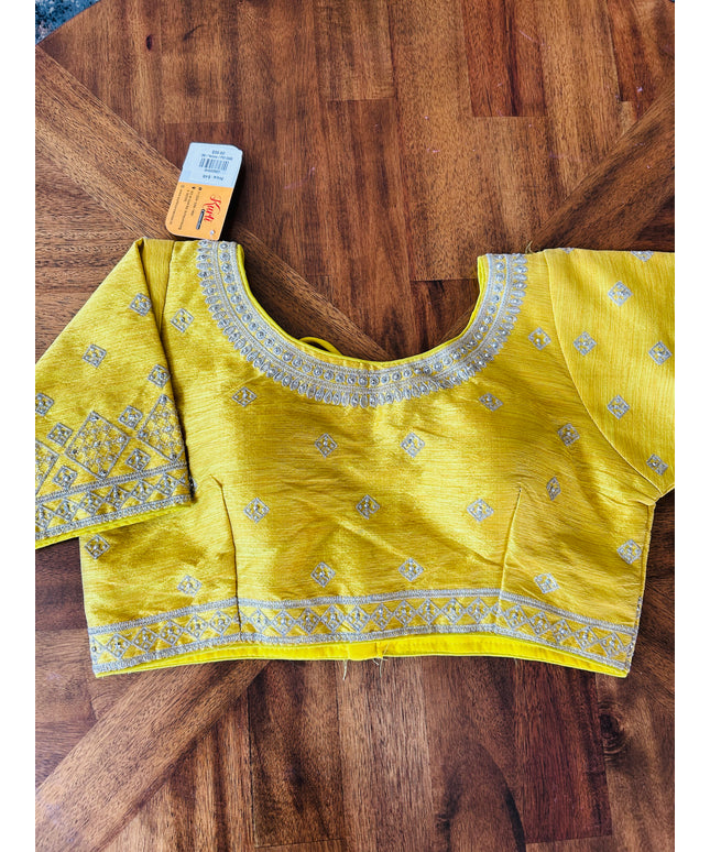 Yellow-Silver readymade blouse
