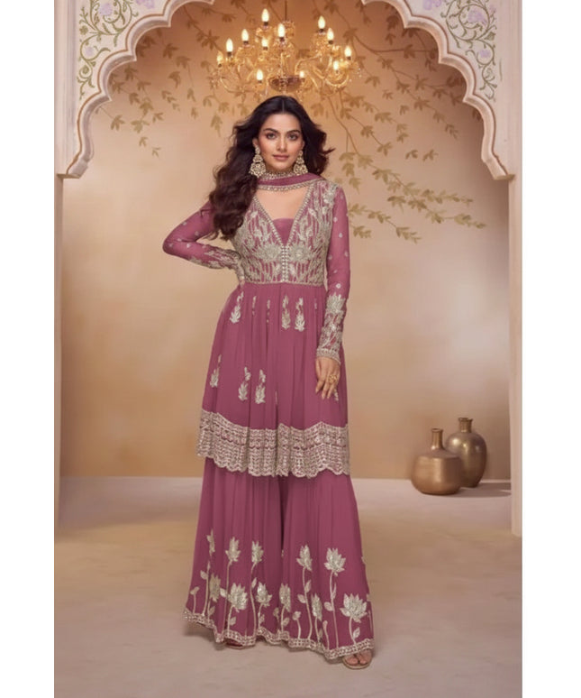 Heer: chiffon sharara suits