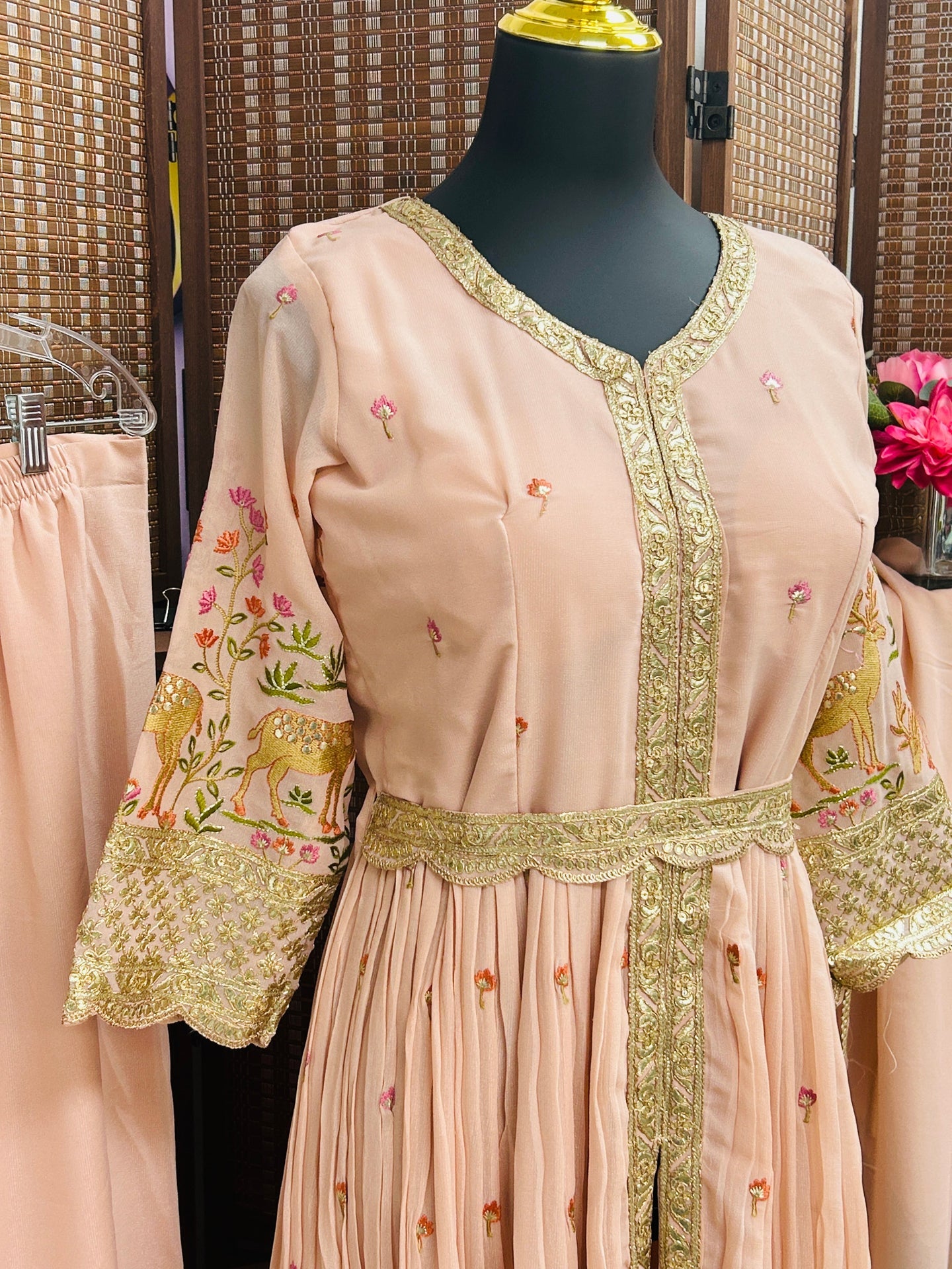 Party wear  long dress with Plazzo phant