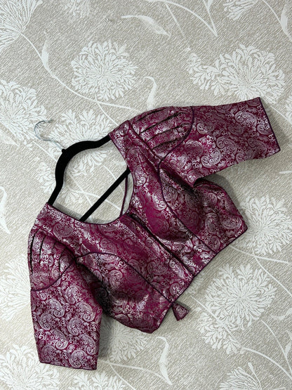 Purple with silver brocade by Kurti Connection USA