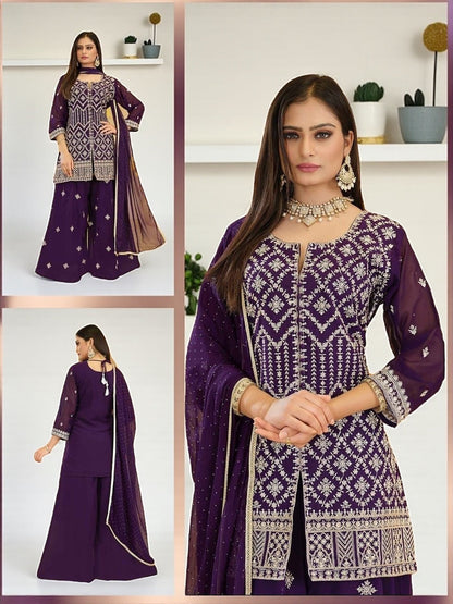Heavy jari work sharara suit by Kurti Connection USA