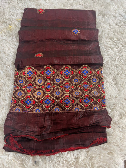 Blouse piece with embroidery work / cut piece 1 meter by Kurti Connection USA
