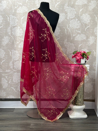 Heavy work dupatta by Kurti Connection USA