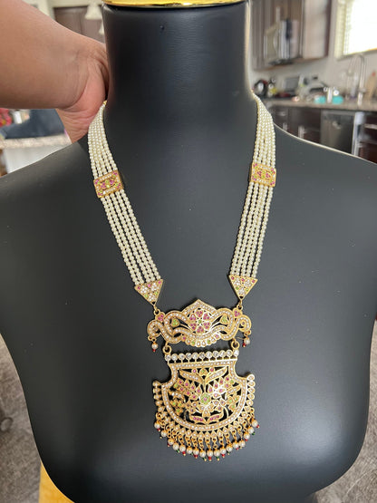Jadau haar : long necklace by Kurti Connection USA