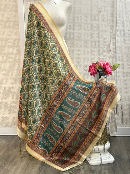 Silk dupatta : digital print by Kurti Connection USA
