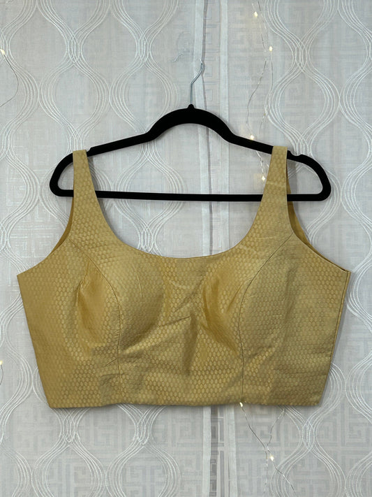 Gold blouse : readymade blouse by Kurti Connection USA