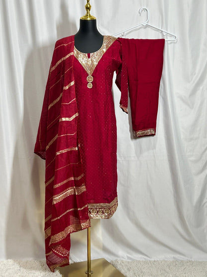 Silk party wear suit by Kurti Connection USA