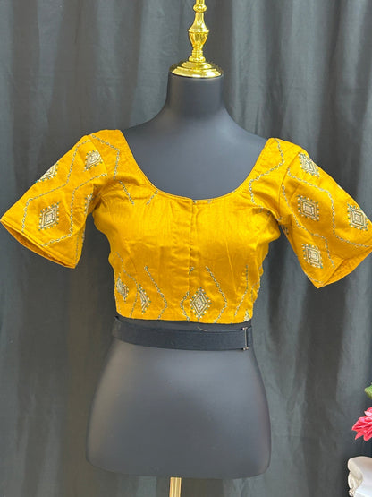 Raw silk blouse by Kurti Connection USA