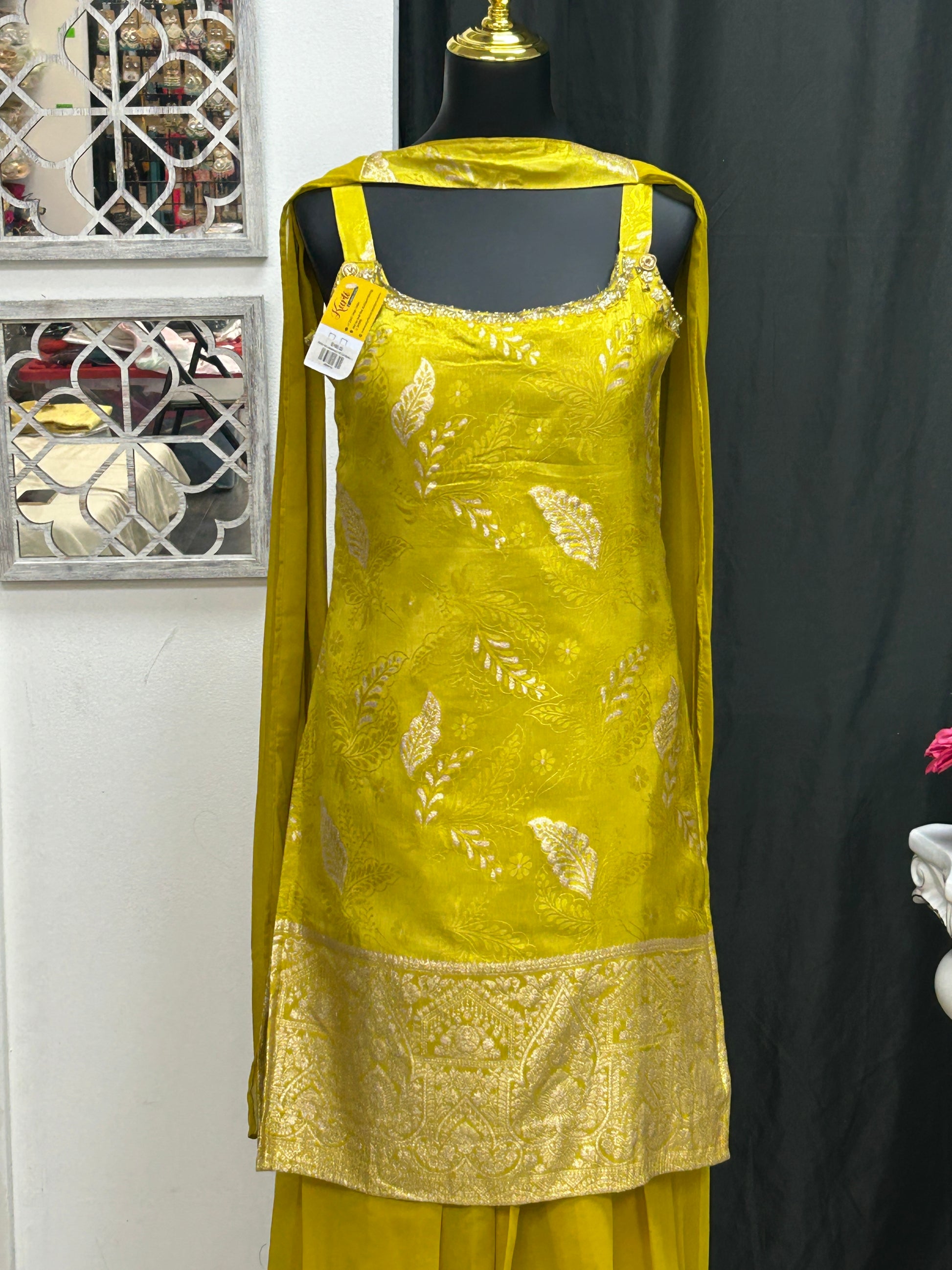 Chiffon silk sharara suit by Kurti Connection USA
