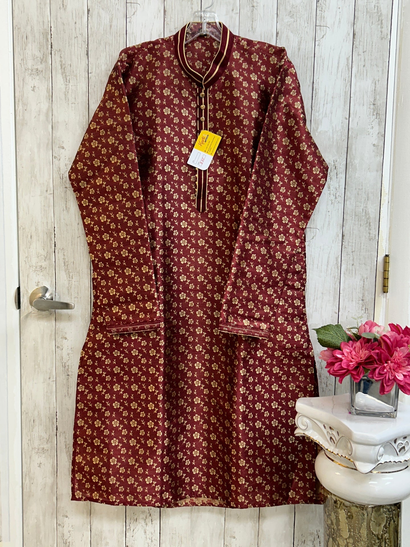 Silk kurta pajama set by Kurti Connection USA