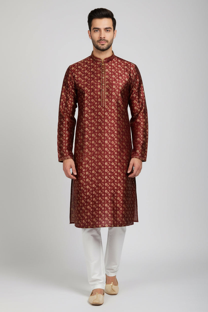 Silk kurta pajama set by Kurti Connection USA