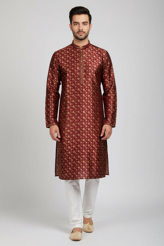Silk kurta pajama set by Kurti Connection USA