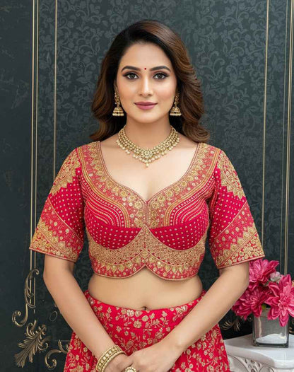 Dark pink Heavy party wear blouse