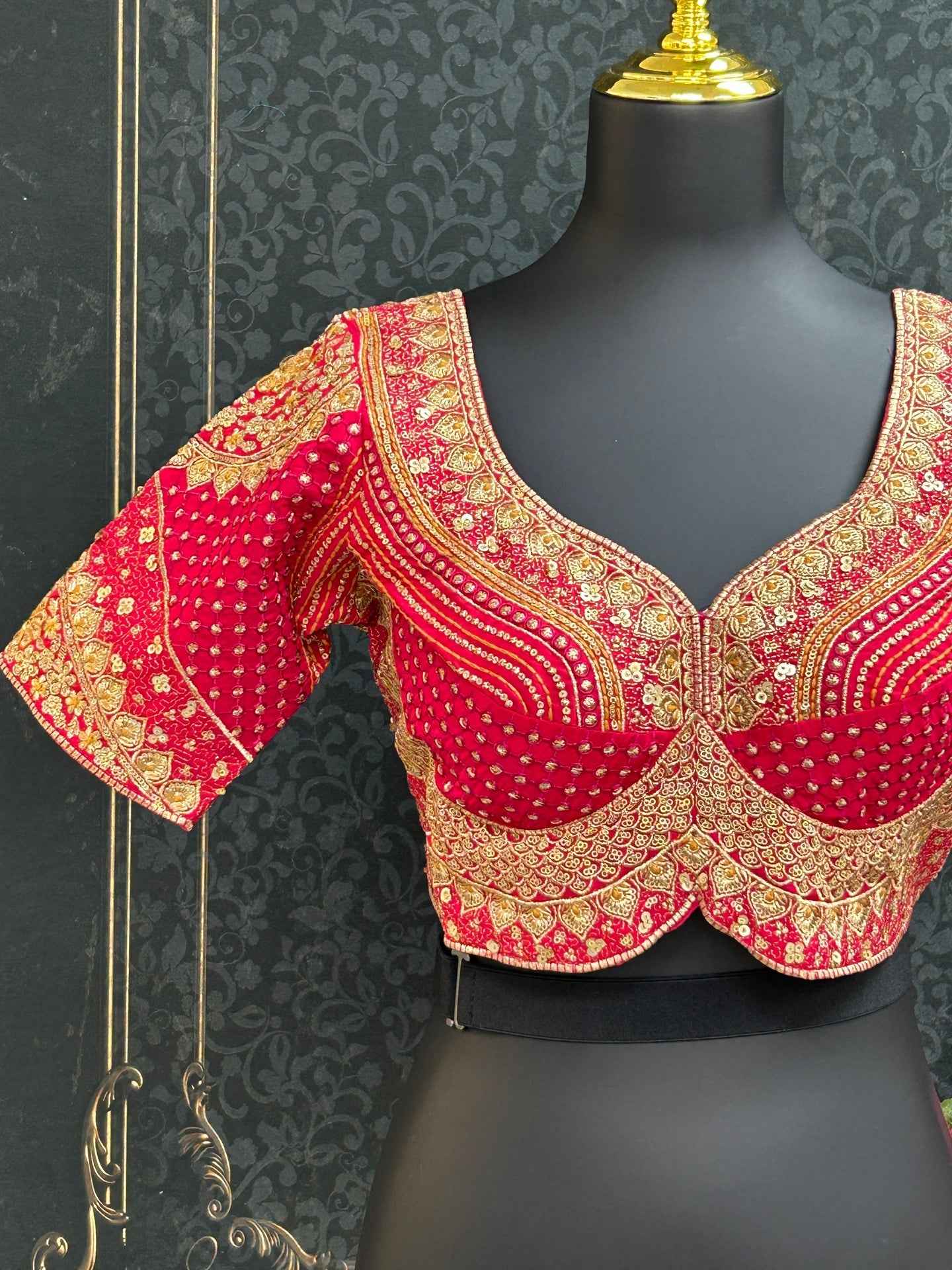 Dark pink Heavy party wear blouse