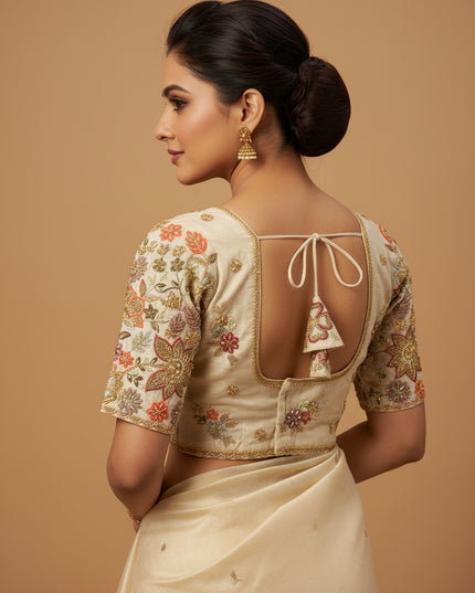 Tissue silk blouse with embroidery work