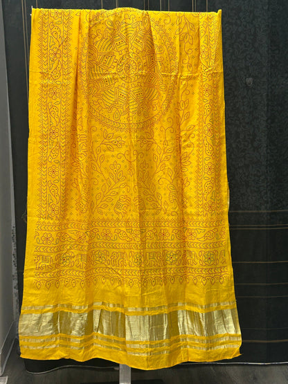 Yellow gajji silk dupatta