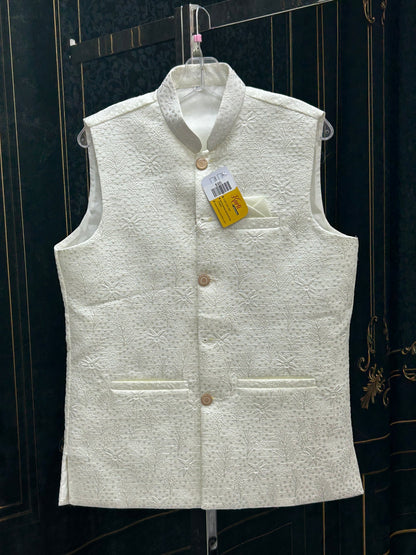 Off white jacket for men’s kurta