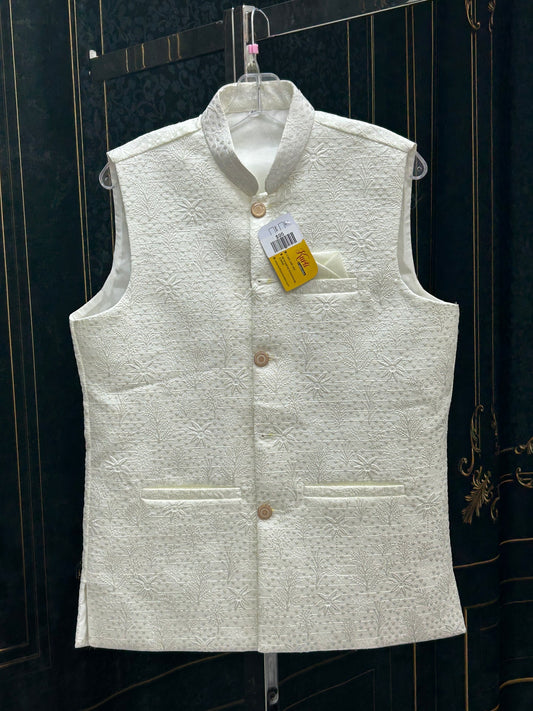 Off white jacket for men’s kurta
