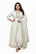 White : Plus size Kurti set