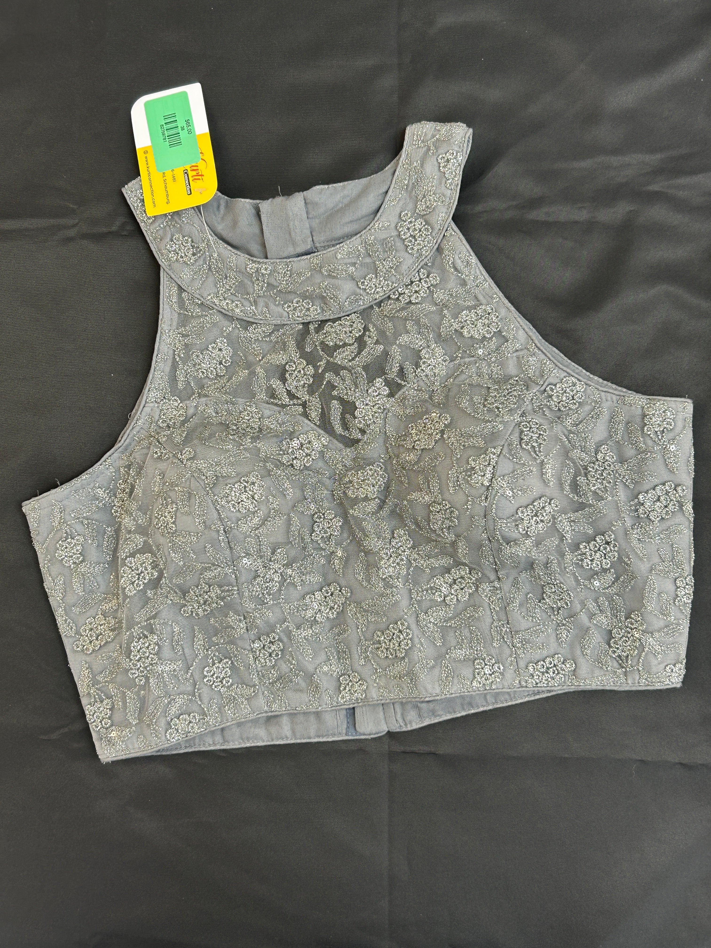 Grey halter neck blouse