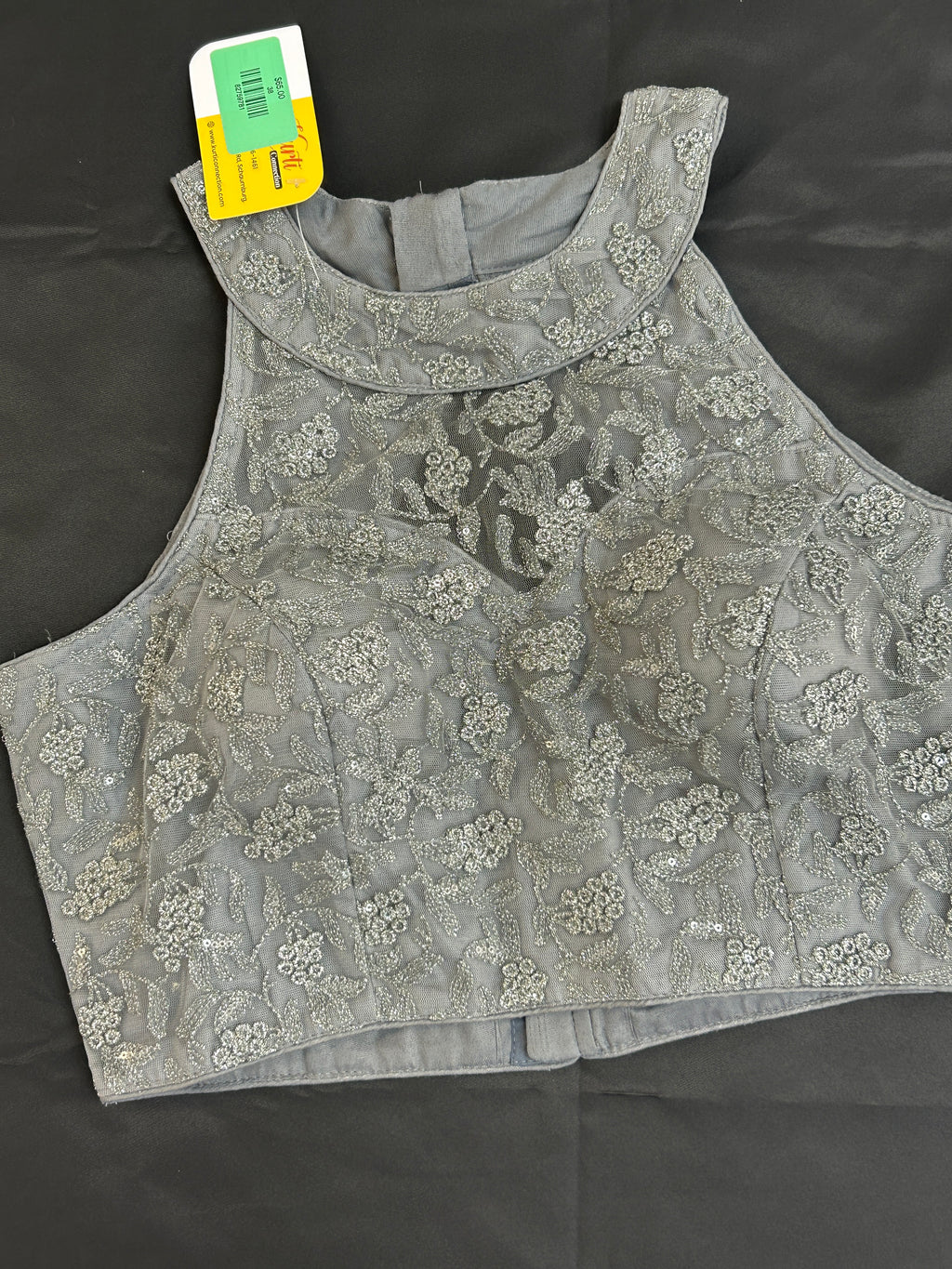 Grey halter neck blouse