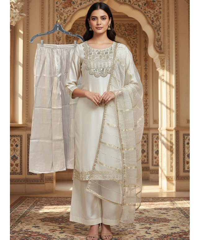 Tissue silk Kurti Plazzo set