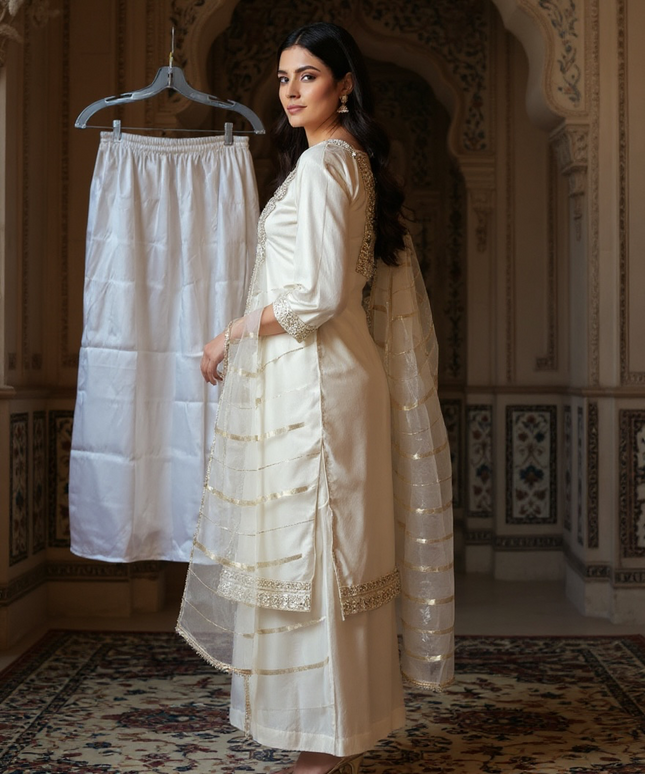 Tissue silk Kurti Plazzo set