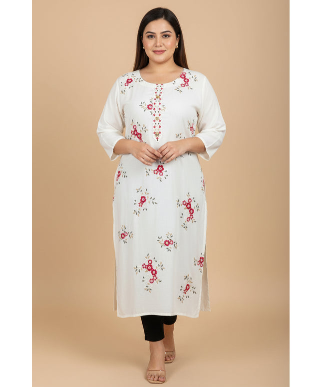Rayon cotton Kurti - embroidered