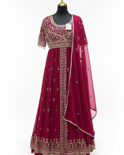 Dark pink Anarkali set