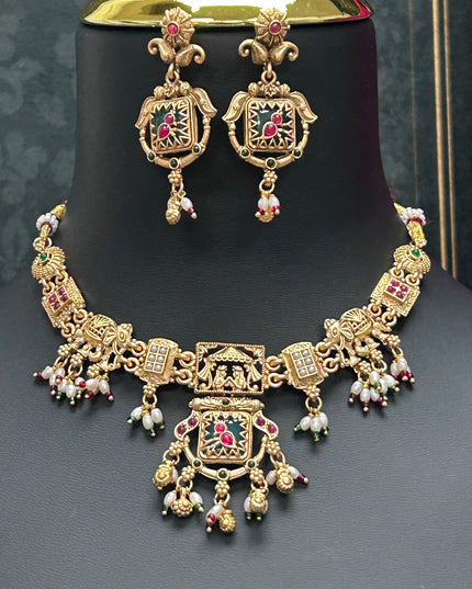 Antique finish necklace set