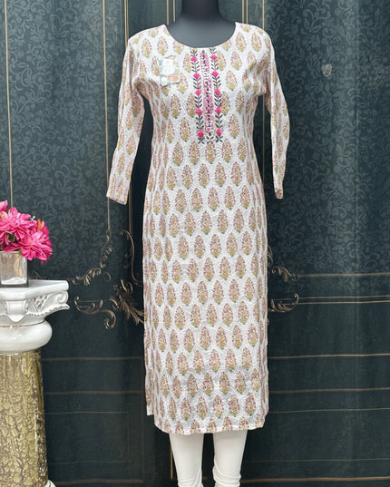 Cotton chikankari kurti
