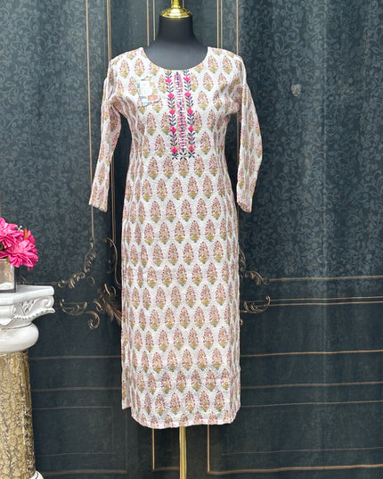 Cotton chikankari kurti