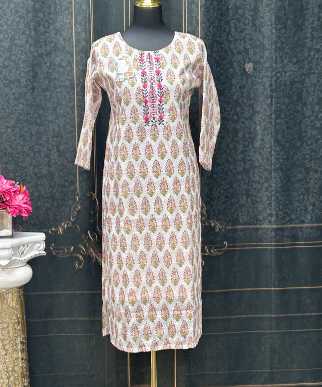 Cotton chikankari kurti