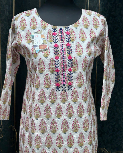 Cotton chikankari kurti