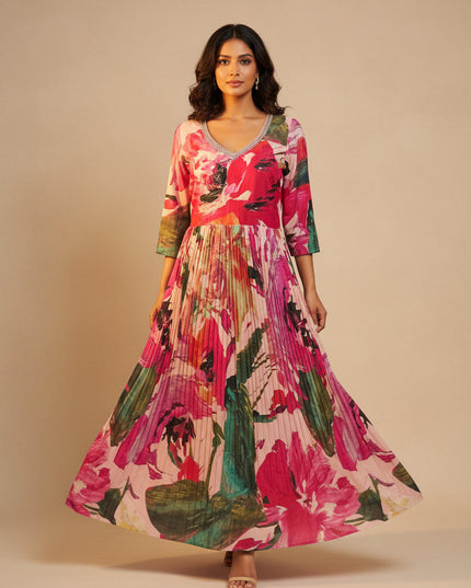 Crape silk long kurti