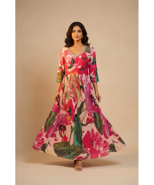 Crape silk long kurti