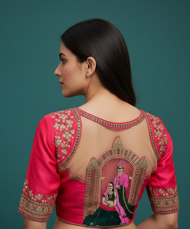 Bridal blouse : dark peach