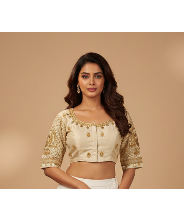 Off white : light gold blouse