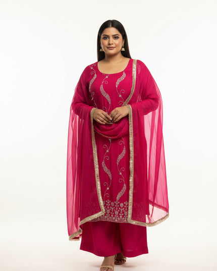 Plus size Kurti set : sharara suit