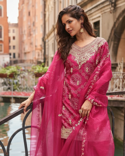 Pink sharara suit