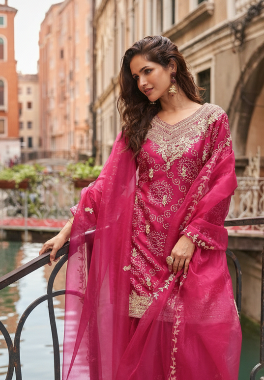 Pink sharara suit