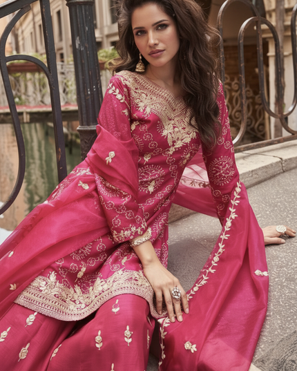 Pink sharara suit