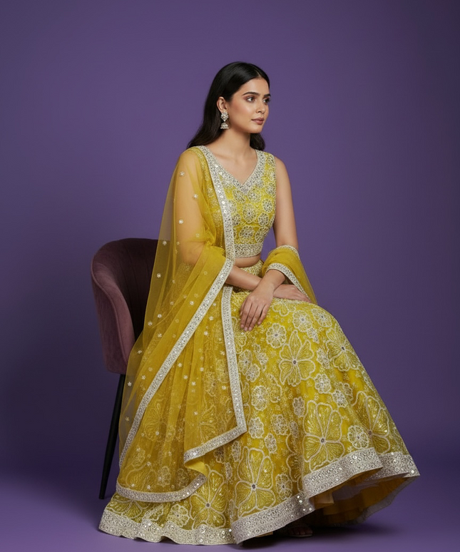 Yellow lehenga Choli set