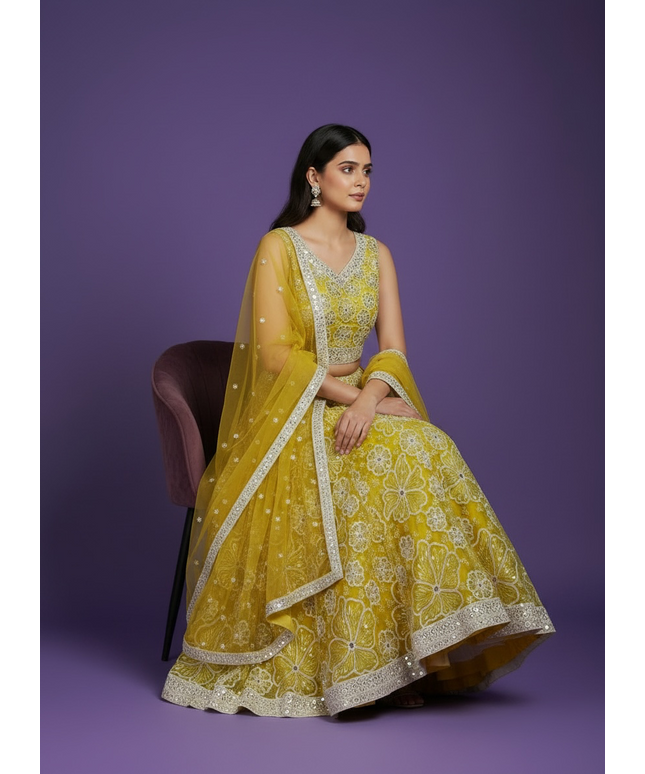 Yellow lehenga Choli set