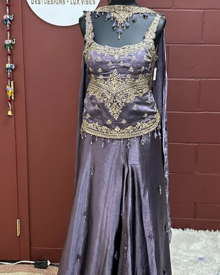 Satin silk sharara set