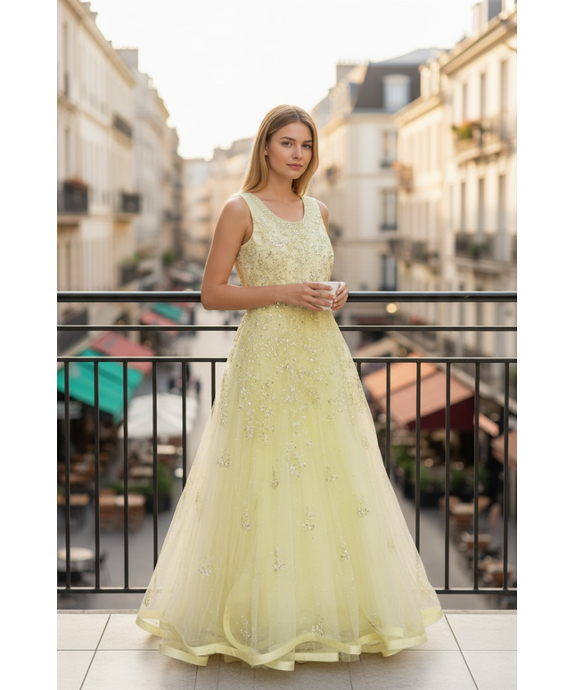 Party wear long gown by Kurti Connection USA